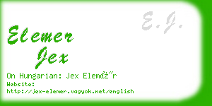 elemer jex business card